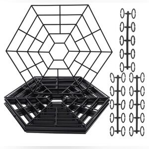 Hexagonal Garden Protection Net, 40 Piece Black Modular Pond Safety Grid,